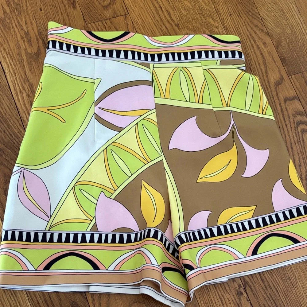 Zara Multicolor pucci Striped Shorts skort - Picture 3 of 4